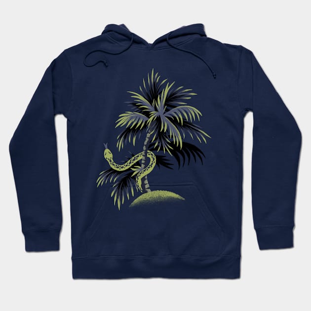 Snake Palms - Dark Blue/Gold Hoodie by andreaalice